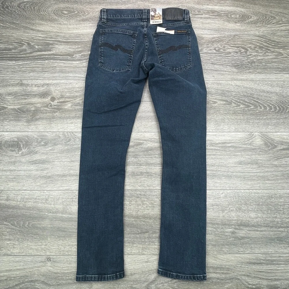 Nudie Jeans Tight Terry Mens 27x28 Blue Slim Skinny Stretch Grunge Organic New